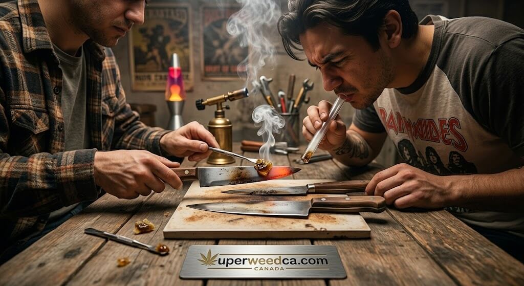 Hash with Hot Knife Hits — Old School 