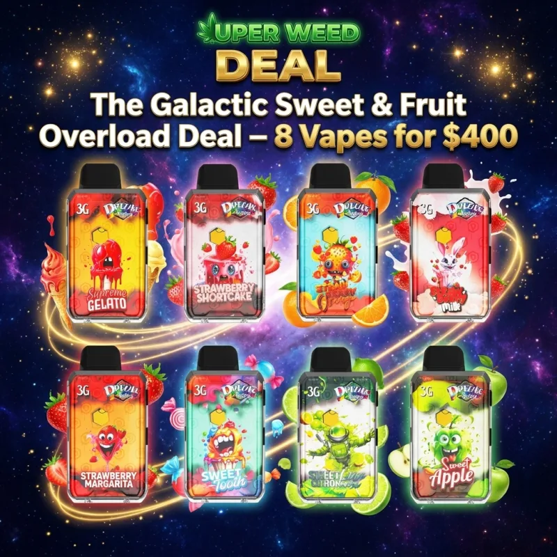 The Galactic Sweet & Fruit Overload Deal – 8 x 3g Vapes for $400