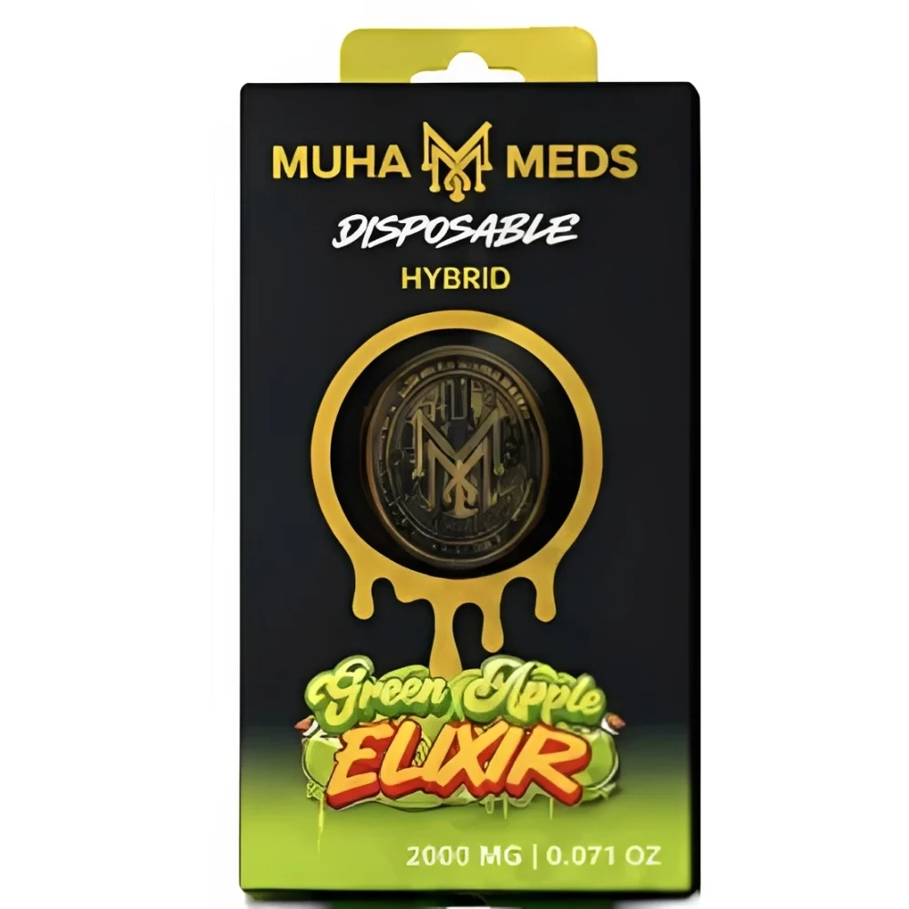 Muha Meds - 2000mg Vape Pen - Green Apple Elixir photo 1
