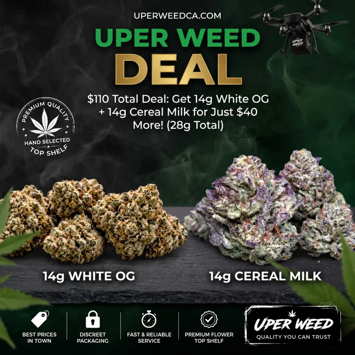 $110 Total Deal: Get 14g White OG + 14g Cereal Milk for Just $40 More! (28g Total) photo 1